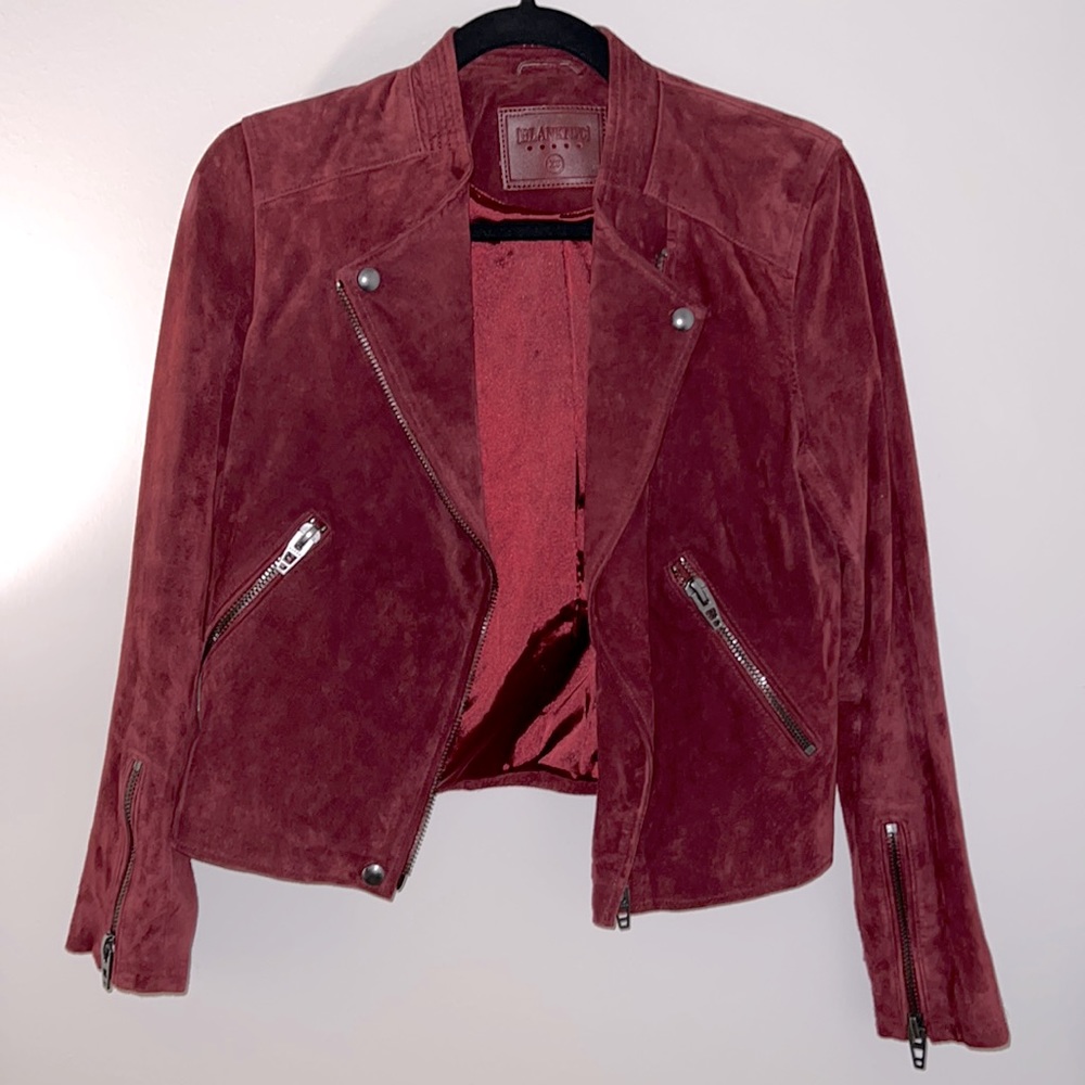 BlankNYC Maroon Suede Moto Jacket
